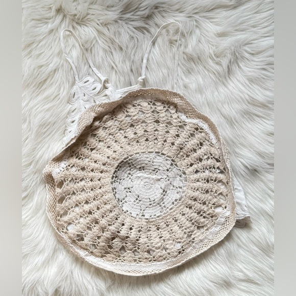 Anthropologie Pieced Crochet Sweater Tank Boho Oversized Fit Rococo - Picture 2 of 6